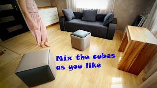 THE CUBE 5 IN 1 TRANSFORMING 1 OTTOMAN OR 5 CHAIR.