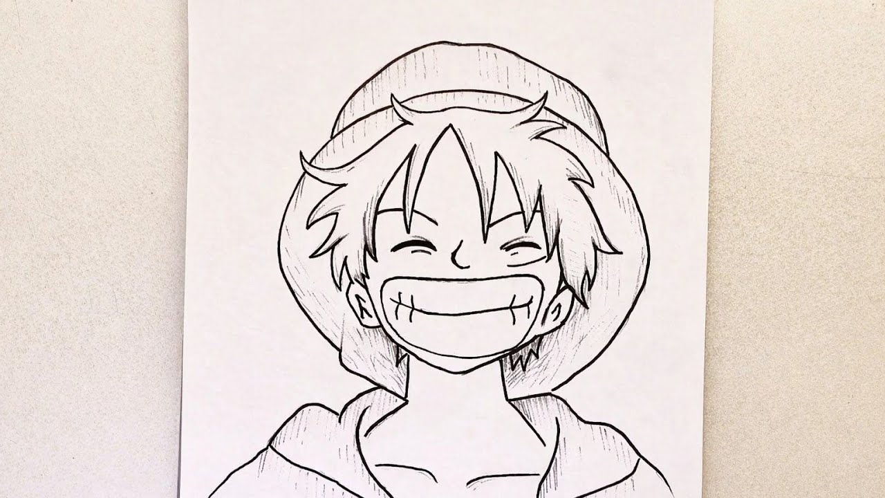 Luffy Drawing Easy Step by Step 😍 | Anime Drawing for Beginners