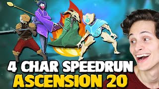 4 Character Speedrun Ascension 20! | Slay The Spire World Record