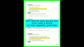 CCHT Practice Exam: Dialysis Tech Study Guide &amp; Review - 25 Must-Memorize Questions For Your Exams