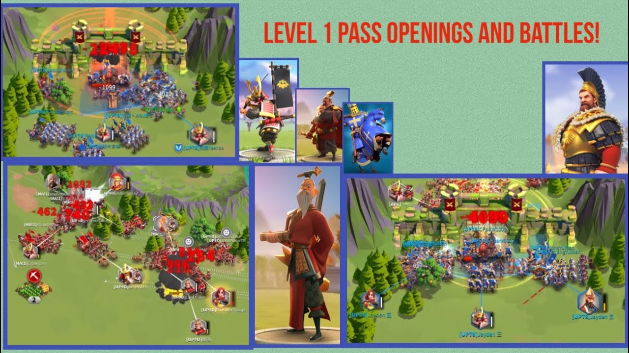Rise Of KingdomsLevel 1 Pass Openings And Battles! YouTube