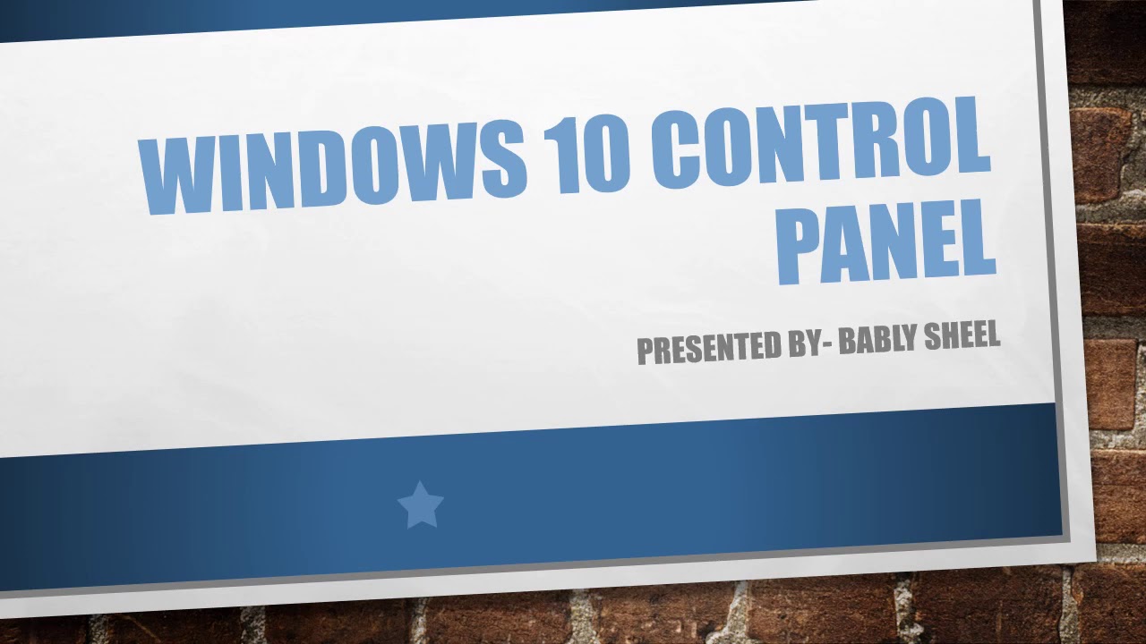 Windows 10 control panel | Class 6 - YouTube