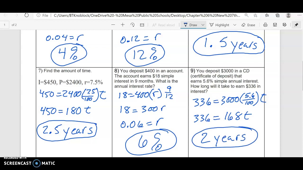 Homework #612 7th Grade - YouTube
