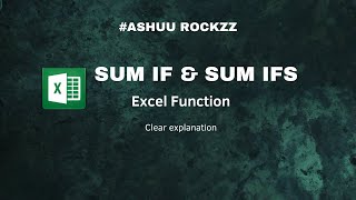 How to use 'Sumif &amp; Sumifs' Function |#Excel | #ExcelDataManagement|#ExcelTips|🚀