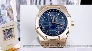 Audemars Piguet Royal Oak 41mm Blue Dial 18K Rose Gold Men's Watch 26574OR.OO.1220OR.02