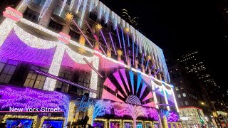 NYC Saks Fifth Avenue Light Show With Elton John \& Holiday Window Unveiling November 22 2022