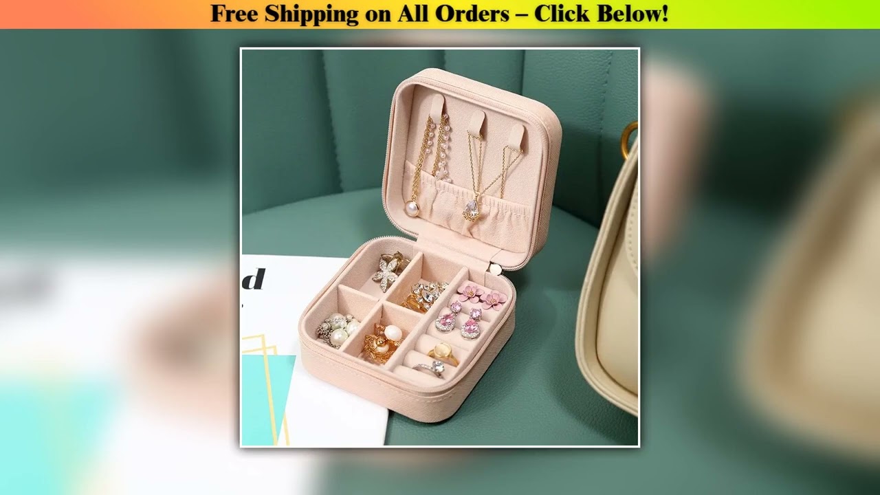 Portable Mini Jewelry Storage Box Travel Organizer Jewelry Case Leather Storage Earrings Necklace R