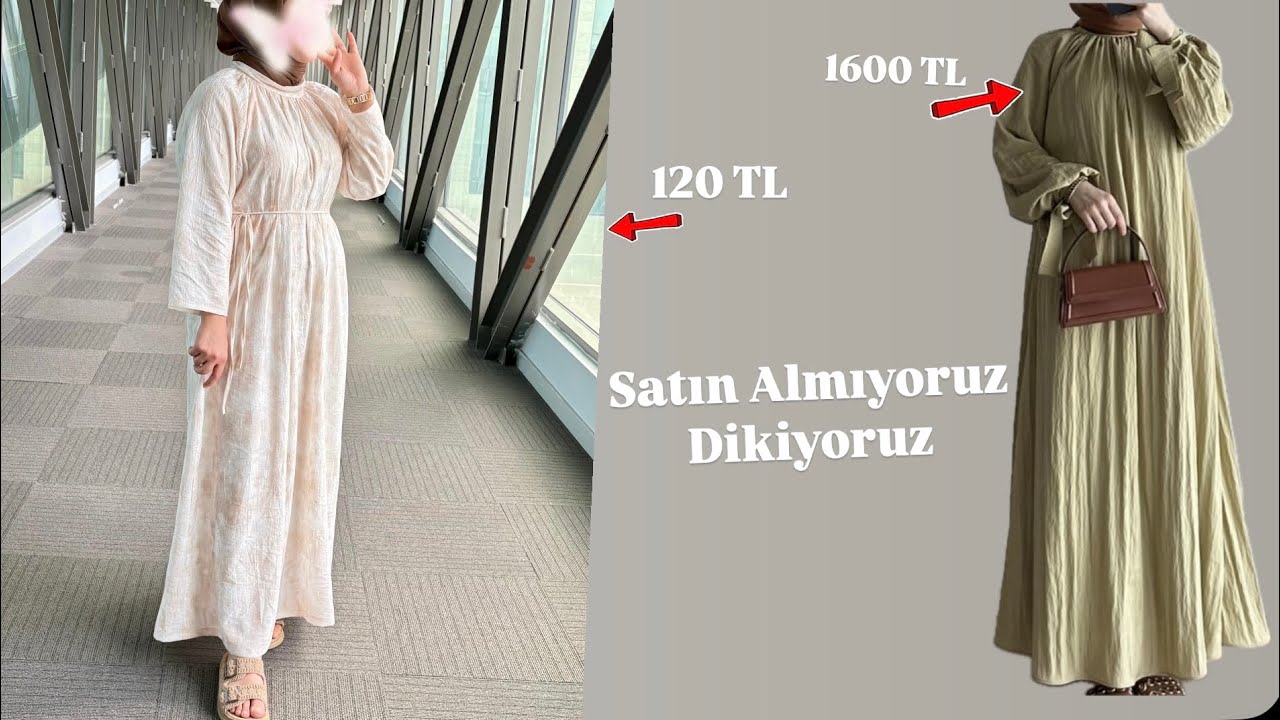 Almıyoruz Dikiyoruz (reglan model büzgülü elbise)