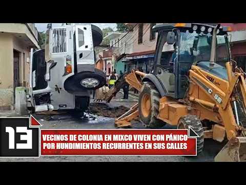 Residents of a neighborhood in Mixco live in fear due to recurring sinkholes in their streets