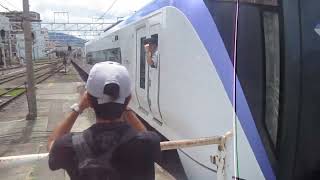 E353系特急スーパーあずさ14号新宿行松本駅発車