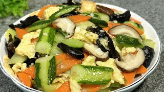 你一定想不到，炒的黄瓜比凉拌的好吃多了，学会这样搭配食材，味道真是绝了#food #like #cooking #美食教程