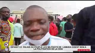 Deuxième sit in des jeunes de LAMUKA devant le palais du peuple contre la dépolisation de la CENI.