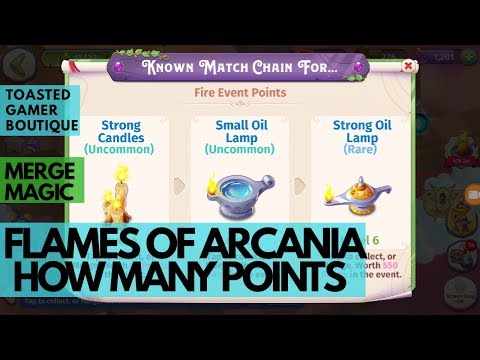 gaming logo Merge Magic Flames Of Arcania Event How Many Points Guide • Tips & Tricks ☆☆☆