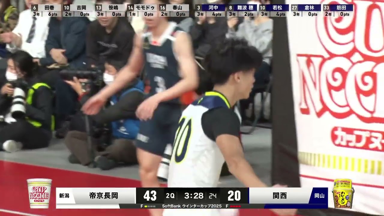 SoftBankウインターカップ2025】帝京長岡vs関西 男子1回戦ハイライト