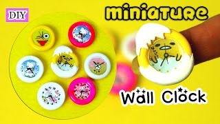 Miniature Wall Clock/Gudtama/Hello Kitty/Emoji/Donut Easy DIY Dollhouse