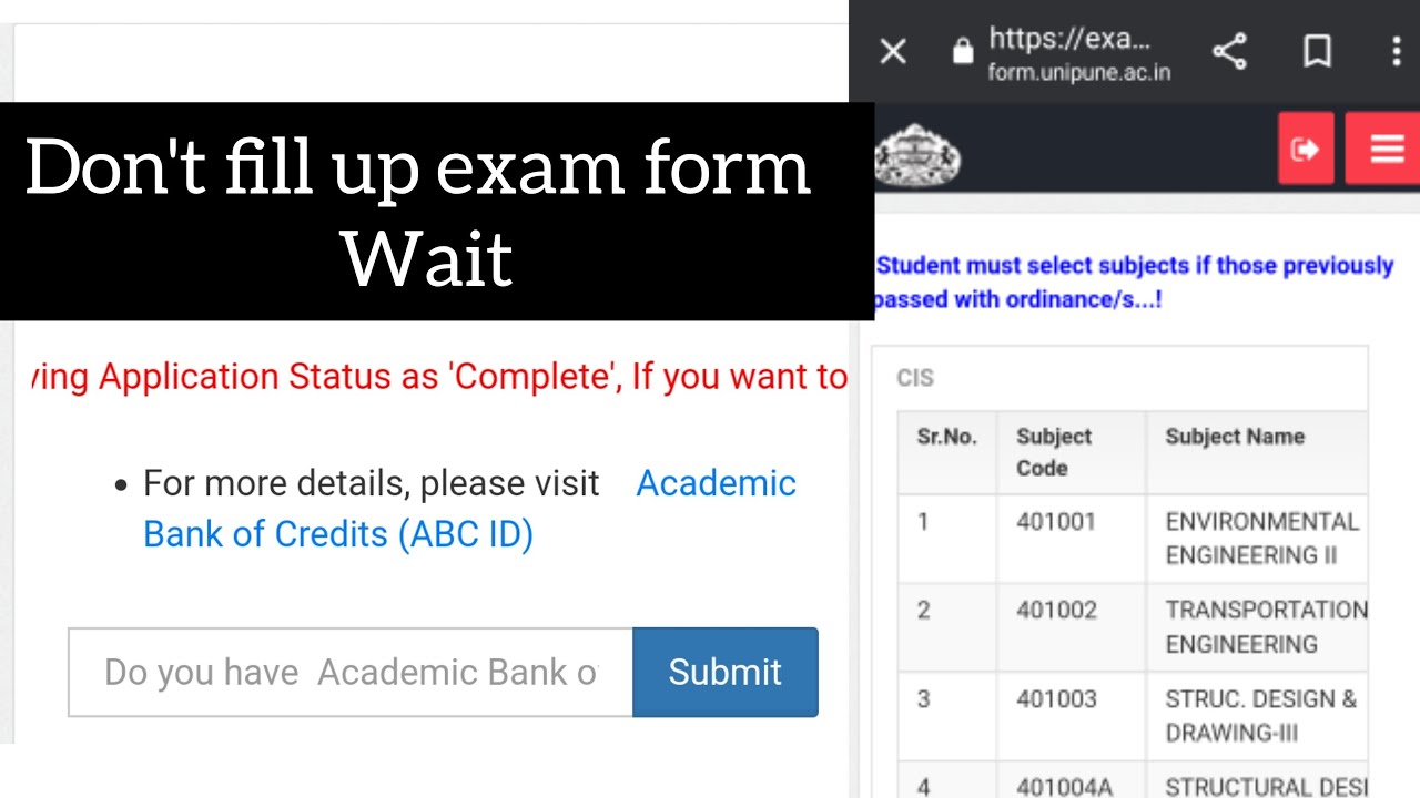 Sppu exan form update don t fill up exam form sppu youtube