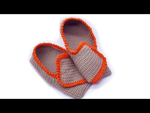 How to crochet adult slippers @VasilisaCatherine