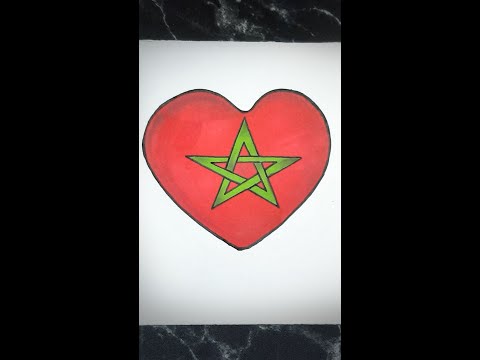 رسم سهل رسم علم المغرب بطريقة سهلة للمبتدئين