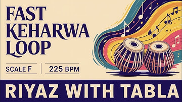 ताल केहरवा लूप | Fast Keharwa Loop | 225 BPM | Scale F | Bhajans, Songs #rhythm #riyazwithtabla