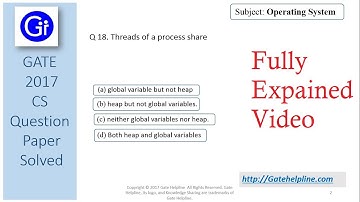 GATE 2017 CS Q18. Threads of a process share