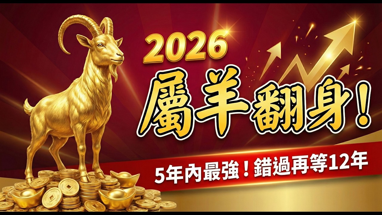 生肖羊注意！2026 是你5年內最強翻身年，「六合」能量爆發，貴人臨門，財富擋不住！#2026屬羊運勢 #生肖羊2026運勢 #屬羊 #財運 #生肖羊 #風水 #貴人 #轉運 #丙午馬年 #開運