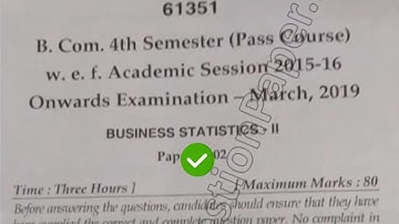 2019 Mdu BCom Pass Re appear 4th Sem Business Statistics Question Paper