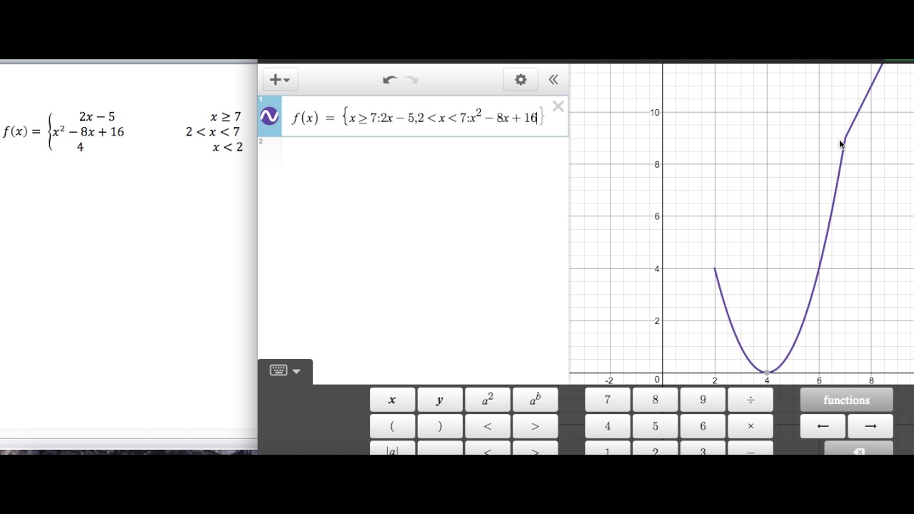 Piecewise Defined Functions College Algebra