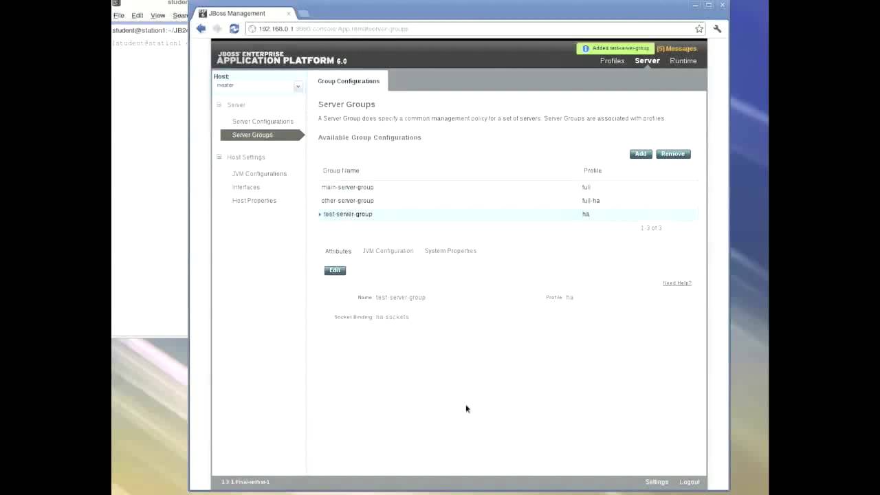 JBoss EAP - 17 Groups and Servers
