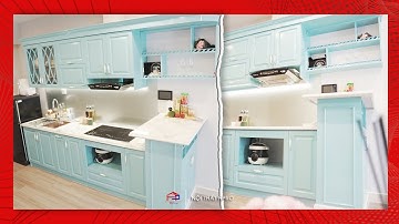 Mẫu tủ bếp gỗ công nghiệp TRẺ TRUNG - MÀU SẮC ĐỘC LẠ | Nội Thất Hpro 0989.84.6666