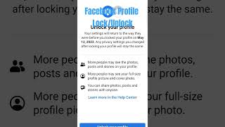 Facebook Profile Locked & Unlocked