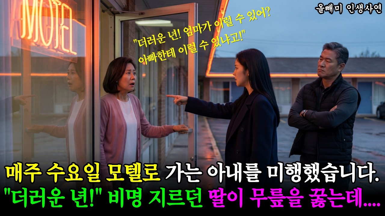 매주 수요일 모텔로 가는 아내를 미행했습니다…