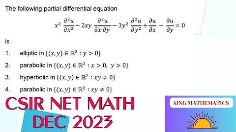 ID-704043 Solution Partial differential Equation | CSIR NET DEC 2023