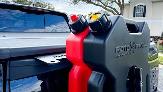 Install of the @no-lodesigns Adventure Extender with @Rotopaxofficial 2 gallon fuel/ water cans.