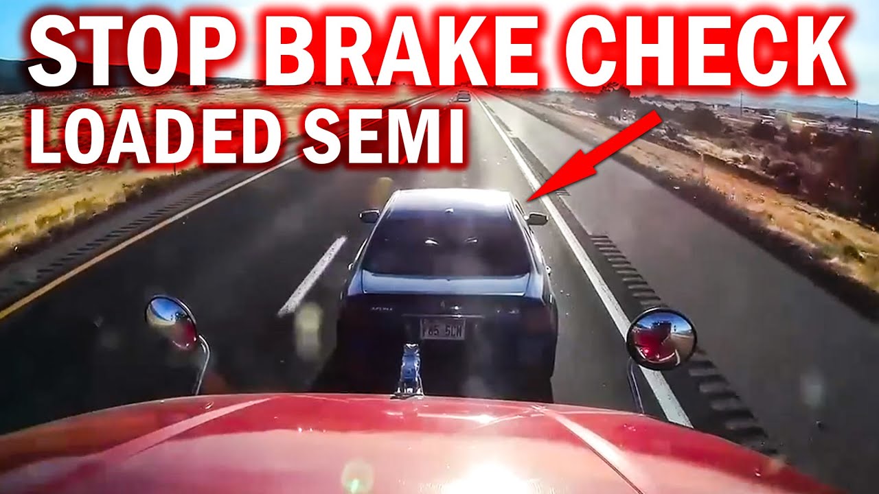 American Truck Drivers Road Rage Brake Check Bad Drivers Trucks