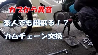 【カブ整備】カブから異音で、カムチェーン交換してみます。パート①