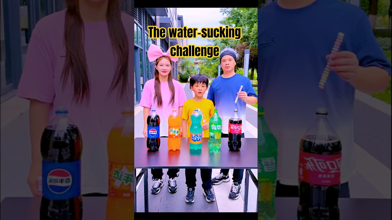 The water-sucking challenge was so exciting! 
