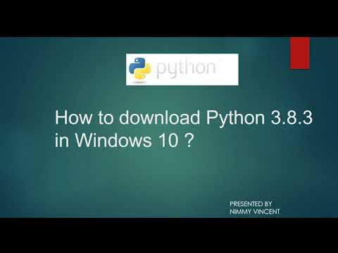 HOW TO DOWNLOAD PYTHON 3.8.3 IN WINDOWS 10 ?
