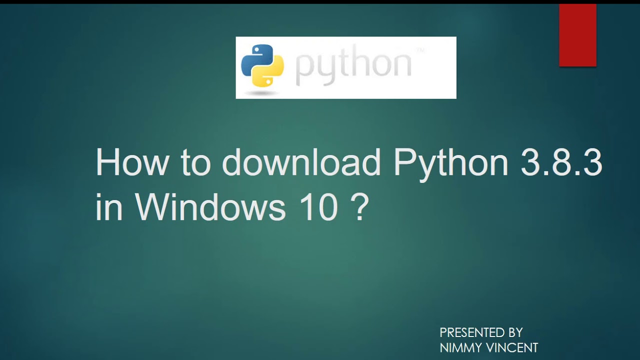 HOW TO DOWNLOAD PYTHON 3.8.3 IN WINDOWS 10 ? - YouTube