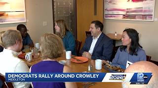Top Democrats rally around nominee Crowley hours after primary win