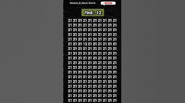 Find The Number 12 | Quick Quiz! #shorts #quiz #gk #iqtest