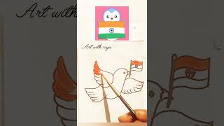 Pigeon bird drawing holding indian flag 🇮🇳 #shorts #indianbirds #viralsong
