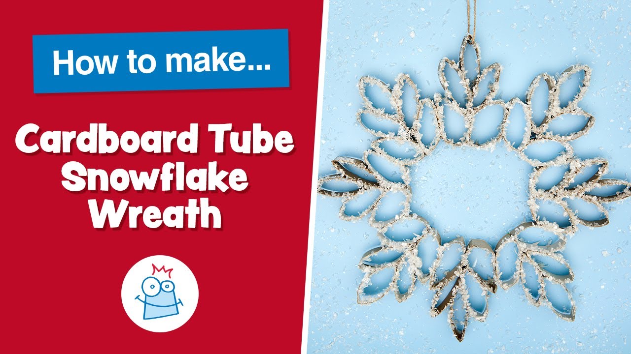 How To Make A Cardboard Tube Snowflake Wreath | Baker Ross - YouTube