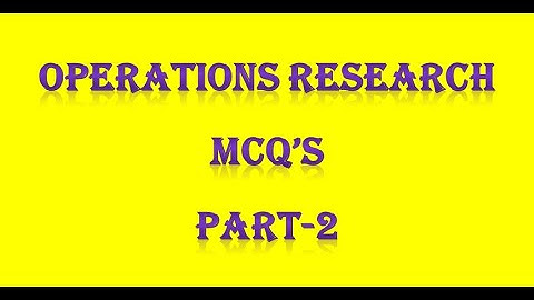 PG TRB/ POLYTECHNIC Operations Research MCQ