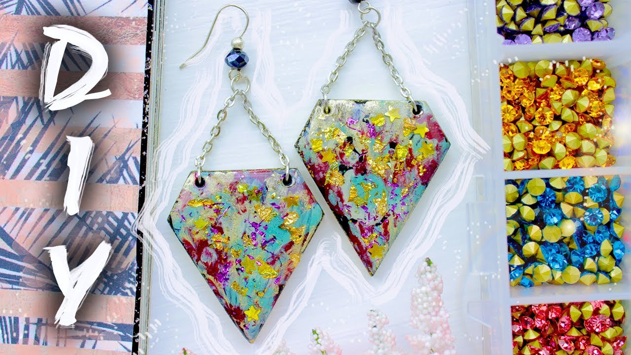 ∇ Glossy Earrings with Epoxy Resin ∇ EASY DIY ∇ YouTube