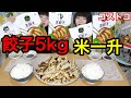 【大食い】コストコ・bibigoの王餃子５kgをおかずにご飯一升！！【双子】