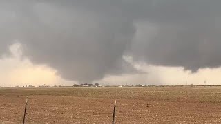 Tornado 'on the ground' South of Midland, Texas