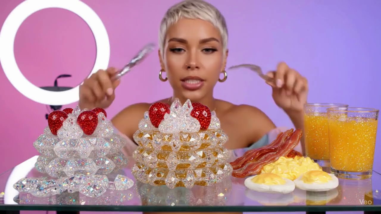 Crystal Glass Mukbang ASMR