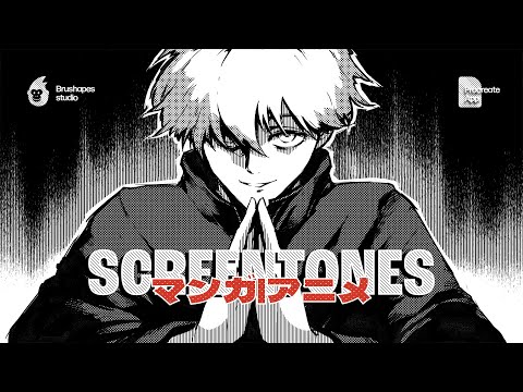 Manga Screentone Procreate Brushes, a Brush Add-On by brushapes.com (Thumbnail 10 of 11)