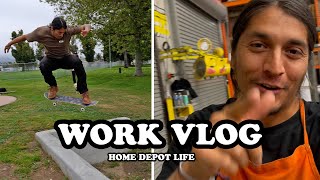 WORK VLOG: HOME DEPOT WITH SOME SKATEBOARDING ❤️