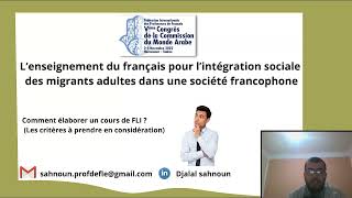 Français langue d'intégration.  SAHNOUN Djalal